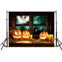 Wensltd Clearance! Halloween Backdrops Pumpkin Vinyl 5x3FT Lantern Background Photography Studio (F)