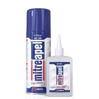 MITREAPEL Super CA Glue (1.75 oz.) with Spray Adhesive Activator (6.75 fl oz.) - Crazy Craft Glue for Wood, Plastic, Metal, Leather, Ceramic - Cyanoacrylate Glue for Crafting and Building (1 Pack)