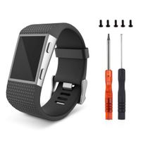 Newest Colorful Flower Surge Bands，Soft Silicone Band with Metal Buckle Bracelet Strap Replacement Band for Women Men Girls Replacement Accessories Fitness Wristband Sport (XL, Black)