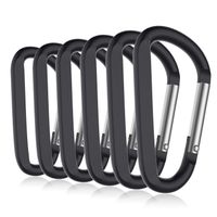 CampTek 3" D Ring Carabiner Clips, Improved Unlocking Caribeaner Keychain Pack for Backpack Hook Para Cord Umbrella Rope Parachute Para Cord