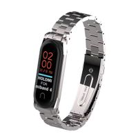 T-BLUER Xiaomi Mi Band 4/Mi Band 3 Band,Replacement Bracelet Metal Stainless Steel Strap Wristband Accessories for Xiaomi MiBand 4/MiBand 3,Silver