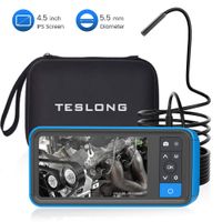 Industrial Endoscope with Screen, Teslong Upgrade 4.5inch Borescope Monitor with 5.5mm Waterproof Inspection Camera(5m/16ft)