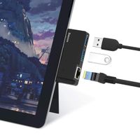 Surface Pro 5 Pro 6 USB 3.0 Hub Docking Station, Baseus Microsoft Surface Pro Docking Station with Gigabit 1000Mbps Ethernet Port and 2 USB 3.0 Ports, Surface Pro Adapter for Surface Pro 6/5/4/3/2