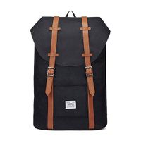 Lightweight Outdoor Travel Backpack Casual Hiking&Camping Rucksack School Daypack Laptop Backpack for 15" Laptop & Tablets by KAUKKO(NYLON-BLACK)