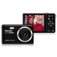 Mini Digital Camera for Photography with 2.8 Inch LCD 8X Digital Zoom, 20MP HD Digital Camera Rechargeable Point and Shoot Camera, Indoor Outdoor for Kids/Seniors/Learner(Black)