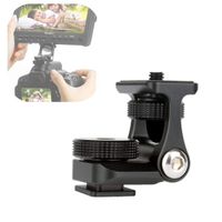 UURig R007 Camera Monitor Mounting Bracket Adjustable Angle 1/4" Thread Ballhead DSLR Cold Shoe Adapter Attach External Microphone Light Flash Accessories Magic Arm Mini Holder Mount Portable
