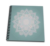 3dRose Vector Illustration of Mandala On Softly Turquoise Background Wirebound Notebook (db_280174_2)