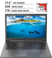 Lenovo Ideapad 15.6" HD Energy-efficient LED-Backlit Display Laptop, AMD A9-9425 Dual-Core Processor Up to 3.70GHz, 4GB Memory, 1TB Hard Disk Drive, Wireless-AC, Bluetooth, Windows 10 Home, Black