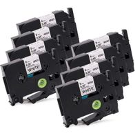 Airmall 8 Pack Compatible TZe-221 9mm 3/8" Inch, Black on White Laminated Label Maker Tape, Compatible with P-Touch PTD210, PTD600, PTD400AD, 26.2 Feet (8M)