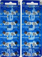 Renata 20 Silver Oxide 377 Zero Mercury Electronic Batteries
