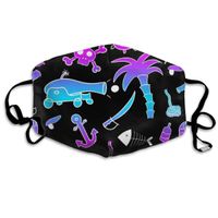 YUIOP Purple Anchor Skull Printed Mask Neutral Mask for Men and Women Polyester Dust-Proof Breathable Mask