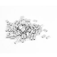 Uxcell a15060500ux0038 0.8mm 1/32-inch Wire Rope Aluminum Ferrules Sleeves Silver Tone (Pack of 100)