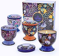 Scented Candles 4 Pack of Candle Gift Sets 100% Natural Soy Wax Candle 4Oz Portable Travel Tin Candle with Base (Lemon,Rose,Lavender,Mint)