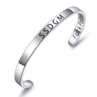 Inspirational Bracelet Cuff Bangle Best Friend Sister Gift Mantra Quote Stainless Steel Engraved by SAM & LORI (SSDGM f@ck politeness)