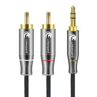 Amazon Brand:Linkerpard 3.5mm to 2-Male RCA Adapter Audio Stereo Cable, 6.6 Feet, 2 Meters