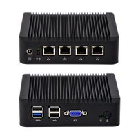 Qotom-Q190G4U Fanless Intel Baytrail J1900 Mini PC 2G Ram 32G SSD 4 Gigabit Ethernet LAN Computer Support Windows Linux OS