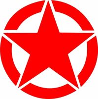 Chase Grace Studio Jeep Star Army Star Military Vinyl Decal Sticker|RED|Cars Trucks Vans Jeeps SUV Laptops Wall Art|5.5" X 5.5"|CGS368