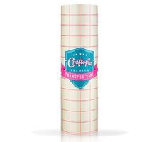 Craftopia vinyl transfer paper tape roll 12 inch x 8 feet clear, red alignment grid application tape for cricut cameo silhouette self adhesive oracal for signs crafts decals medium to high tack