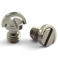 HJ Garden 2pcs 3/8-16 Thread D-Ring Stainless Steel Camera Fixing Screws for Camera Tripod Monopod QR Plate,D Shaft Quick Release Plate Mounting Screw 10mm Length
