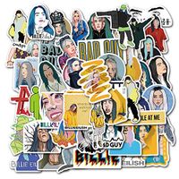 Fuguan Billie Eilish Stickers, Waterproof Vinyl Stickers Car Motorcycle Bicycle Skateboard Luggage Decal for Kids Teens Adults(3-6cm 50pcs 3)