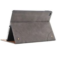 Jennyfly Protective Cover for Galaxy Tab 4 10.1 inch Retro Fashion Luxury PU Leather Smart Protective Case with Card Slot Hand Free Book Style Stand Tablet Case for Samsung Galaxy Tab 4 10.1- Gray