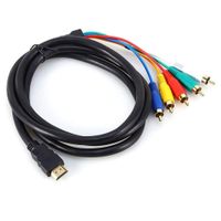 Yubohai HDMI to RCA Cable HDMI Male to 5RCA Video Audio AV Converter Adapter Cable for HDTV DVD and Most LCD Projectors