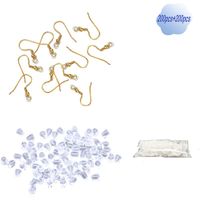 200PCS Hypoallergenic Bead & Spring Surgical Stainless Steel Earring Hooks With 200pcs Earring backs For Jewelry Making DIY (Golden).