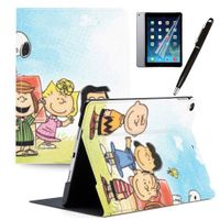 LJX iPad 9.7 inch Case 2018 iPad 6th Gen Cover 2017 iPad 5th Generation Snoopy Case PU Leather Stand Protection Smart Auto Sleep/Wake Shell for iPad Air 2 / iPad Air#R