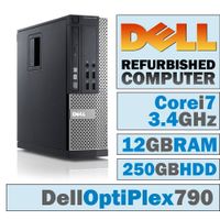 Dell OptiPlex 790 SFF/Core i7-2600 @ 3.4 GHz/12GB DDR3/250GB HDD/DVD-RW/No OS (Renewed)