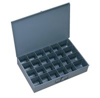 Durham 102-95-IND Gray Cold Rolled Steel Individual Large Scoop Box, 18" Width x 3" Height x 12" Depth, 24 Compartment