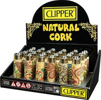 Clipper Cork (Natural Paisley) Lighters- Display Of 48