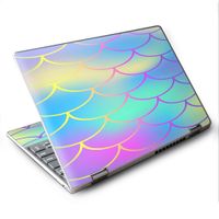 Skin Decal for Lenovo Yoga 710 11.6" Laptop Vinyl Wrap/Pastel Colorful Mermaid Scales