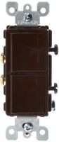Leviton 5634 15 Amp, 120/277 Volt, Decora Single-Pole, Single-Pole AC Combination Switch, Commercial Grade, Grounding, Brown