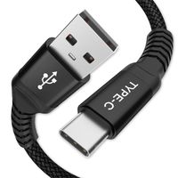 USB Type C Cable, AkoaDa (2 Pack 6.6ft) USB to USB C Cable Nylon Braided Fast Charger Cord Compatible Samsung Galaxy S9 Note 9 8 S8 S10 Plus,Google Pixel XL 3,LG G7 thinq V20,Moto Z,Z3(Black)