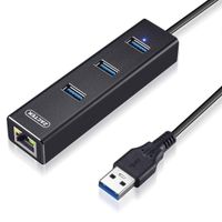 [Upgraded Version] ZACTEK 3-Port USB 3.0 Hub with Ethernet RJ45 USB Hub, Supporting 10/100/1000 Mbps Ethernet Adapter Converter Compatible with Macbook Pro Air, iMac, Chromebook, Surface Tablet Laptop