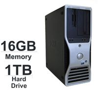 Dell Precision T5400 Workstation Tower ( Intel Xeon Quad Core 2.3 GHz processor, 16GB DDR2 RAM, 1TB Hard Drive, WiFi, Dual Video Output, DVD-RW, Microsoft Windows 7 Professional 64-Bit)