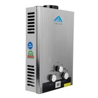 Ridgeyard Digital Display Natural Gas Tankless Instant Hot Water Heater Boiler Burner with Shower Head Indoor Home Bathroom Supplies (8L Natural Gas)