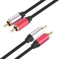 2RCA to 2RCA Cable 15Ft, Tan QY Gold-Plated 2 RCA Male to 2 RCA Male Stereo Audio Cable for Home Theater, HDTV, Gaming Consoles, Hi-Fi Systems (15Ft/5M)