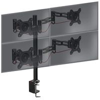 Duronic DM354 Quad Four LCD LED Desk Mount Arm Monitor Stand Bracket with Adjustability (Tilt ±15°|Swivel 180°|Rotate 360°)