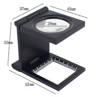 Mini Zinc Alloy Magnifier Loupe With Scale For Textile Optical Foldable Magnifying Glasses 10X 28Mm Microscope