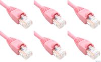 Ultra Spec Cables Pack of 6 - Pink 2FT Cat6 Ethernet Network Cable LAN Internet Patch Cord RJ45 Gigabit