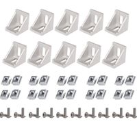 2020 Corner Bracket, 2020 Series Aluminum Profile Connector Set, 10pcs Corner Bracket 6mm Slot Aluminum Profile Accessories