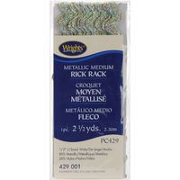 Wrights 117-429-001 Metallic Rick Rack Trim, Rainbow, Medium, 2.5-Yard