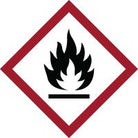Brady 118821 Vinyl GHS Flammable Picto Labels , Black/Red On White,  5/8" Height x 5/8" Width,  Pictogram "Flammable" (39 Labels, 1 Card per Package)