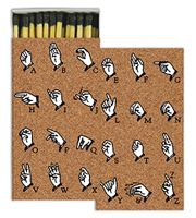 HomArt Large Decorative Sign Language Candle and Fireplace Wood Matches (Set of 3)
