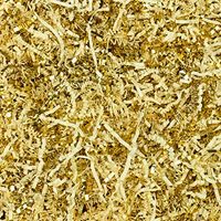 Worlds Crinkle Cut Paper Shred for Packing Filler Gift Wrap Basket Filler Colored Crinkle Paper 8OZ French Vanilla&Gold Mix