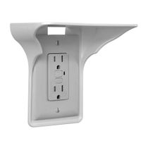 BeraTek Industries Power Perch Single Wall Outlet Shelf. Home Wall Shelf Organizer for Outlets. Perfect for Bathroom, Kitchen, Bedrooms with Cord Management and Easy Installation. White 1-Pack