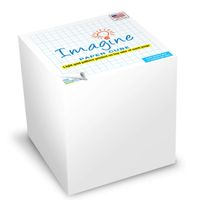 EARTHCUBE Graph Paper 3.5 Inch Note Cube (Not Sticky) Made in USA (Paper US or CAN) 100% Recycled 700 Tear-off Pages (Not Loose) Blue Grid Printed on Top Side of Each Sheet 40% Opacity