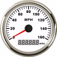 85mm Digital GPS LCD Speedometer 0-160MPH Gauge Stainlessfor Car Truck Boat Motorcycle 12/24V (White)