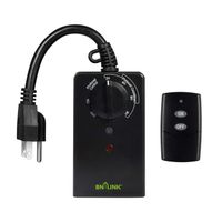 BN-LINK Outdoor 24-Hour Water Resistant Photoelectric Countdown Timer Photocell Light Sensor (2, 4, 6 or 8 Hours Countdown Mode) 2 Grounded Outlets Remote Control (100ft Range) for Home and Garden